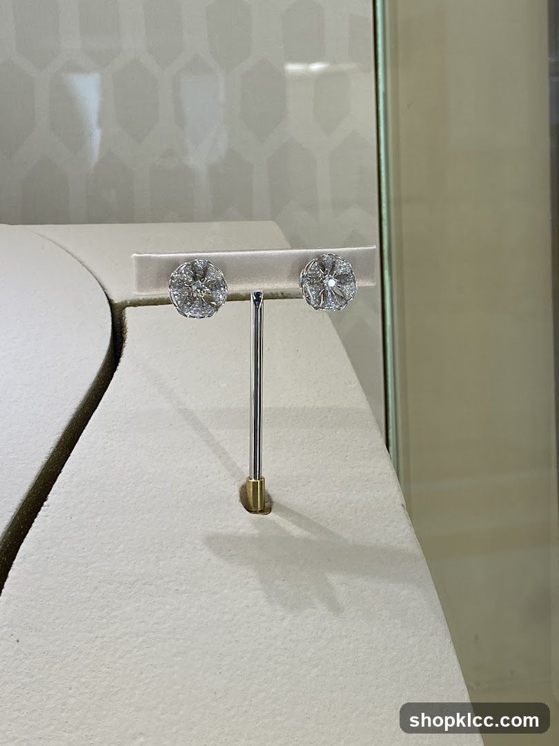 Diamond Flower Earrings