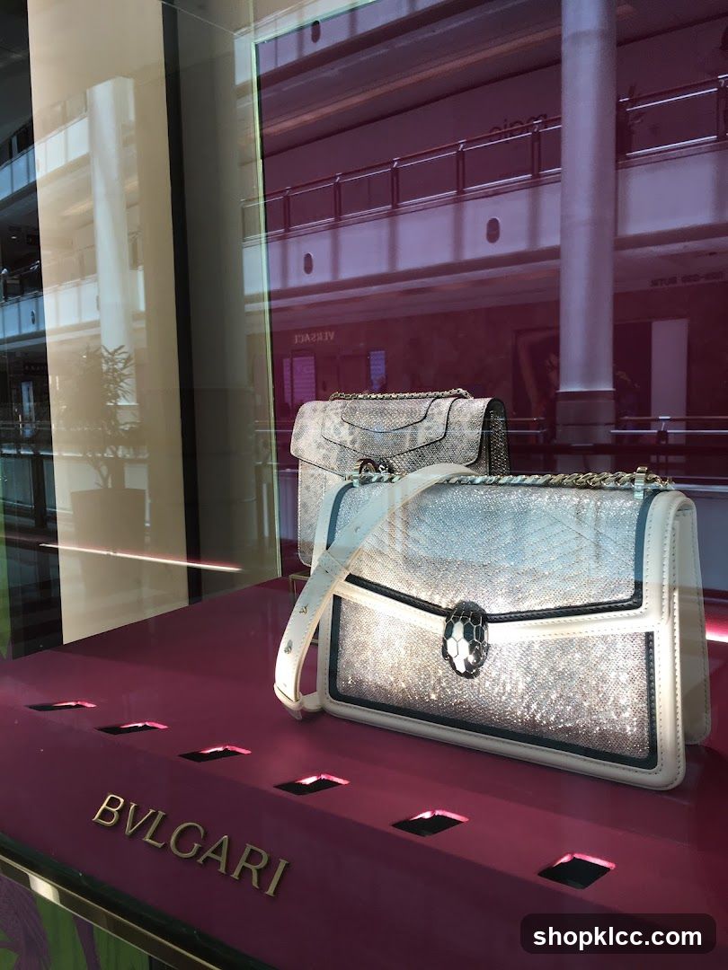 Bvlgari Handbags in Display Window