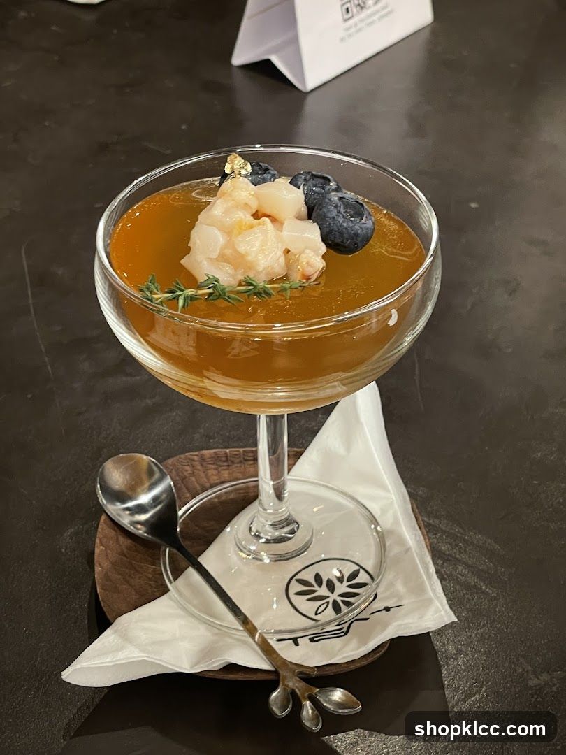 Dessert with Berries and Gold Leaf