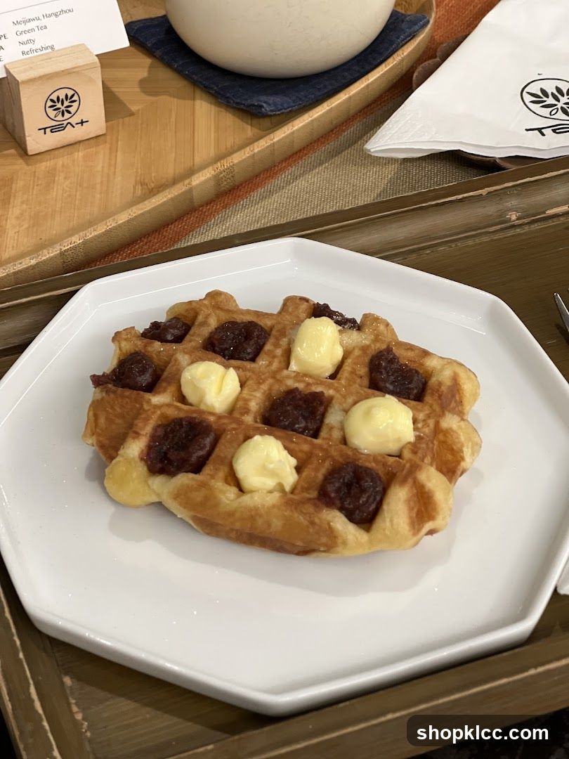 Waffle with Butter and Jam