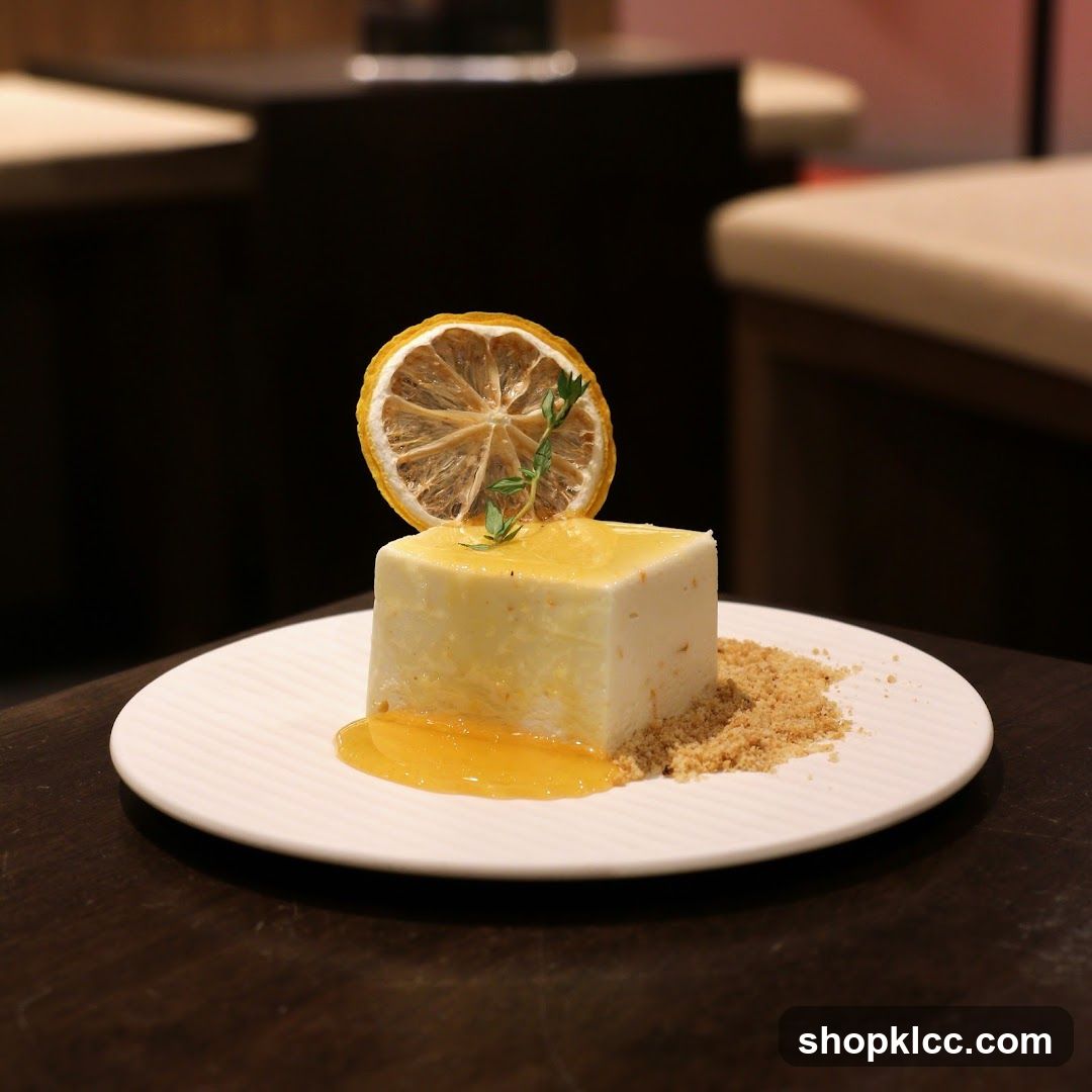 Dessert with Lemon Garnish