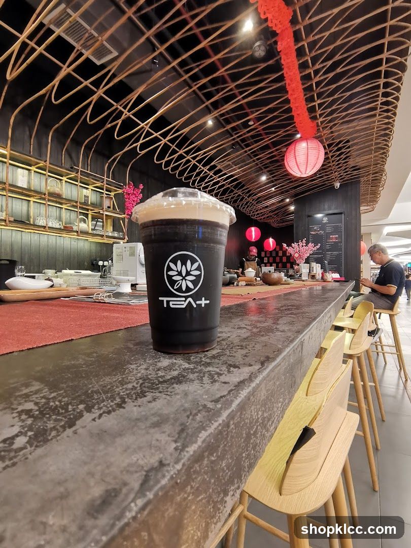 Tea Shop Counter with Drink