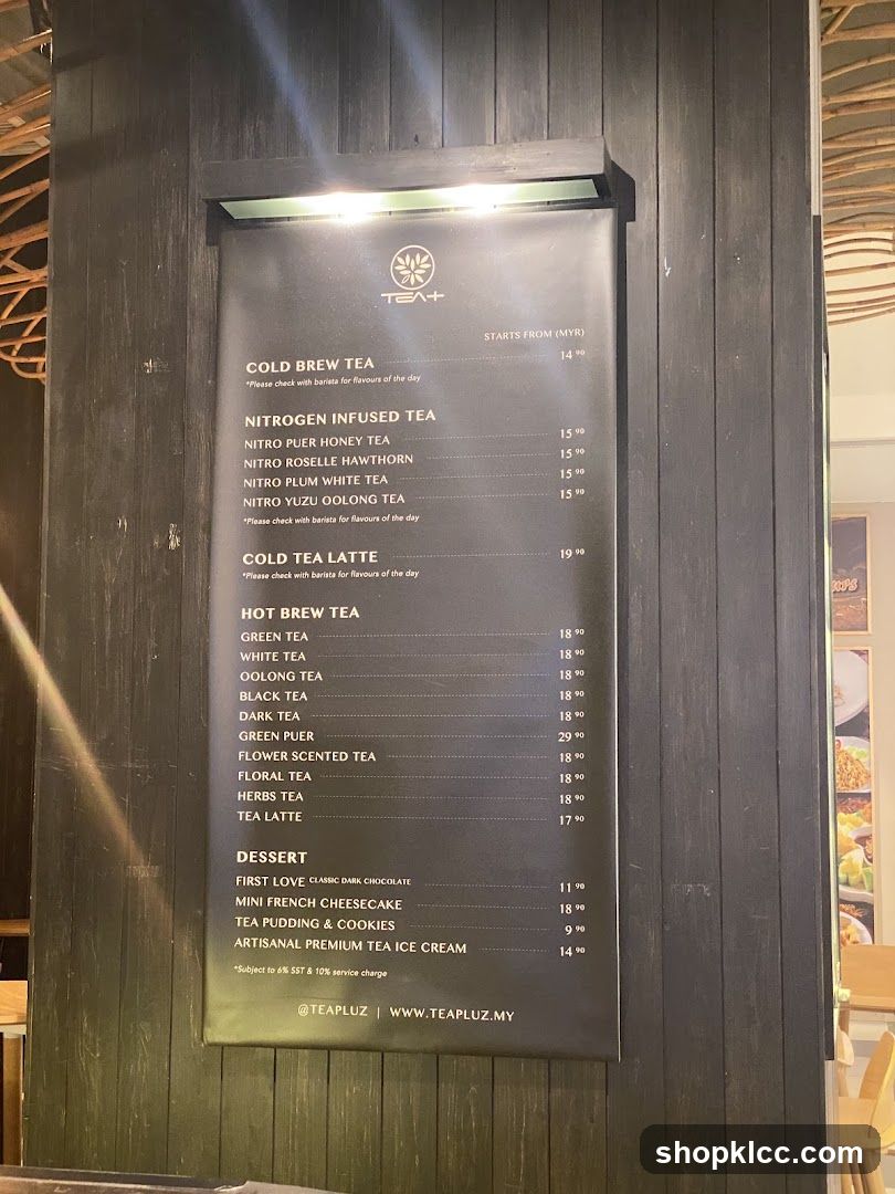 Tea+ Menu