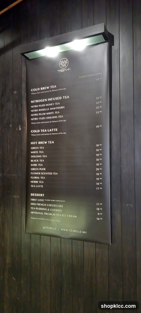 TEA+ Menu