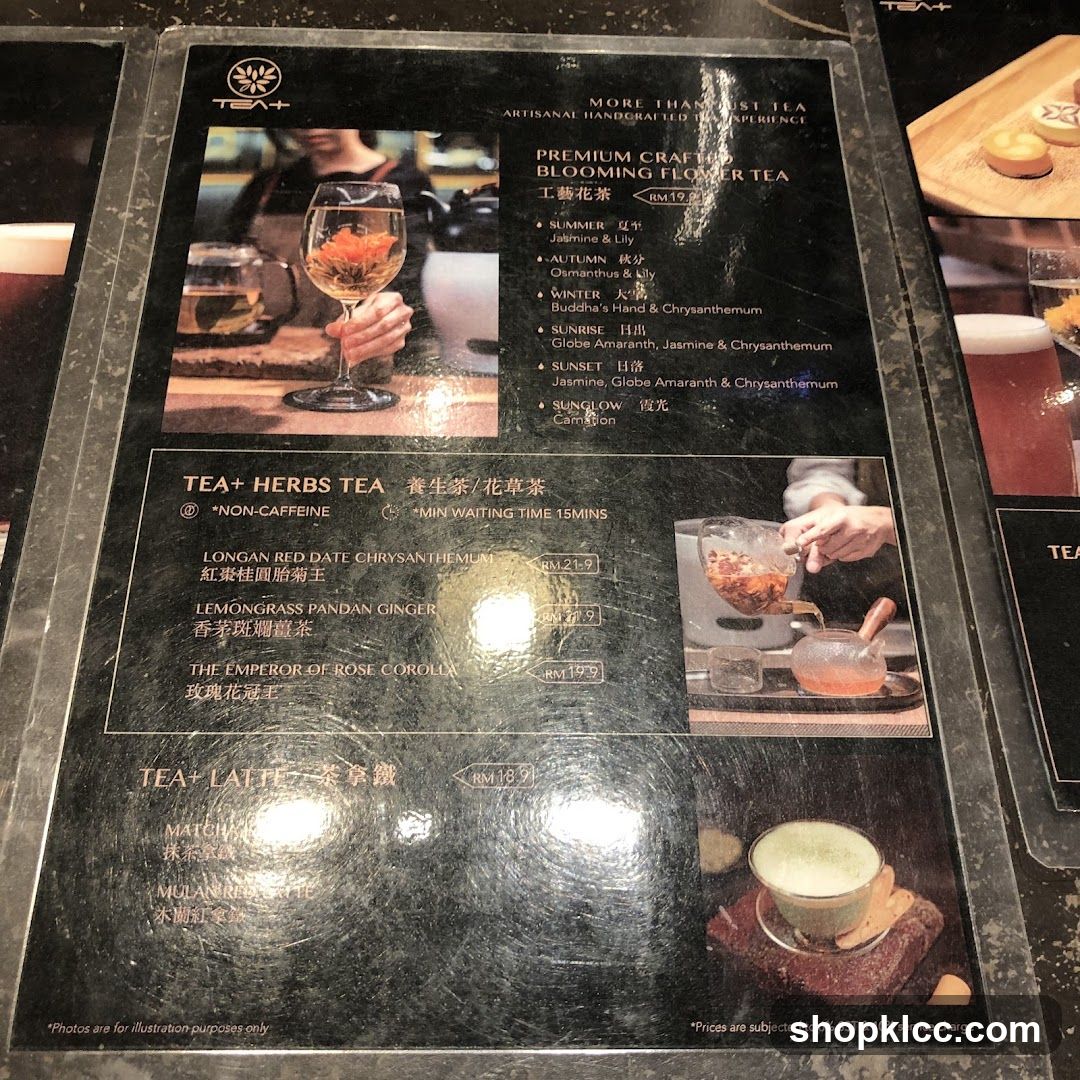 TEA+ Menu