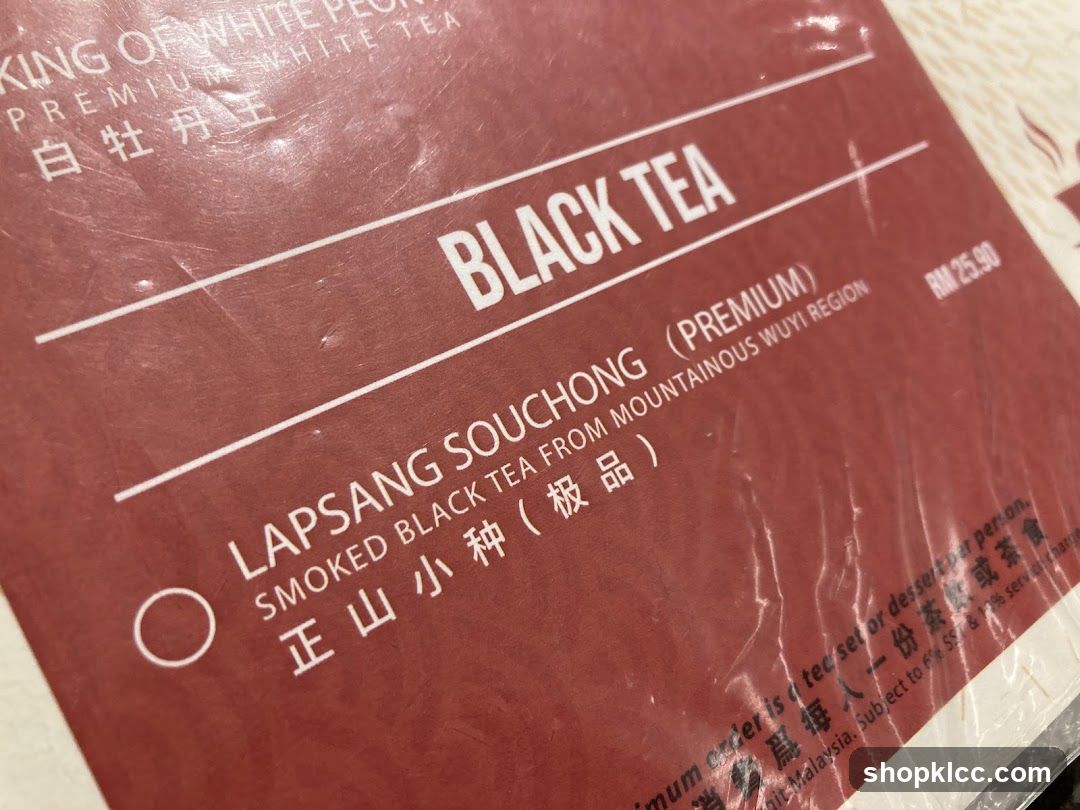 Black Tea Menu