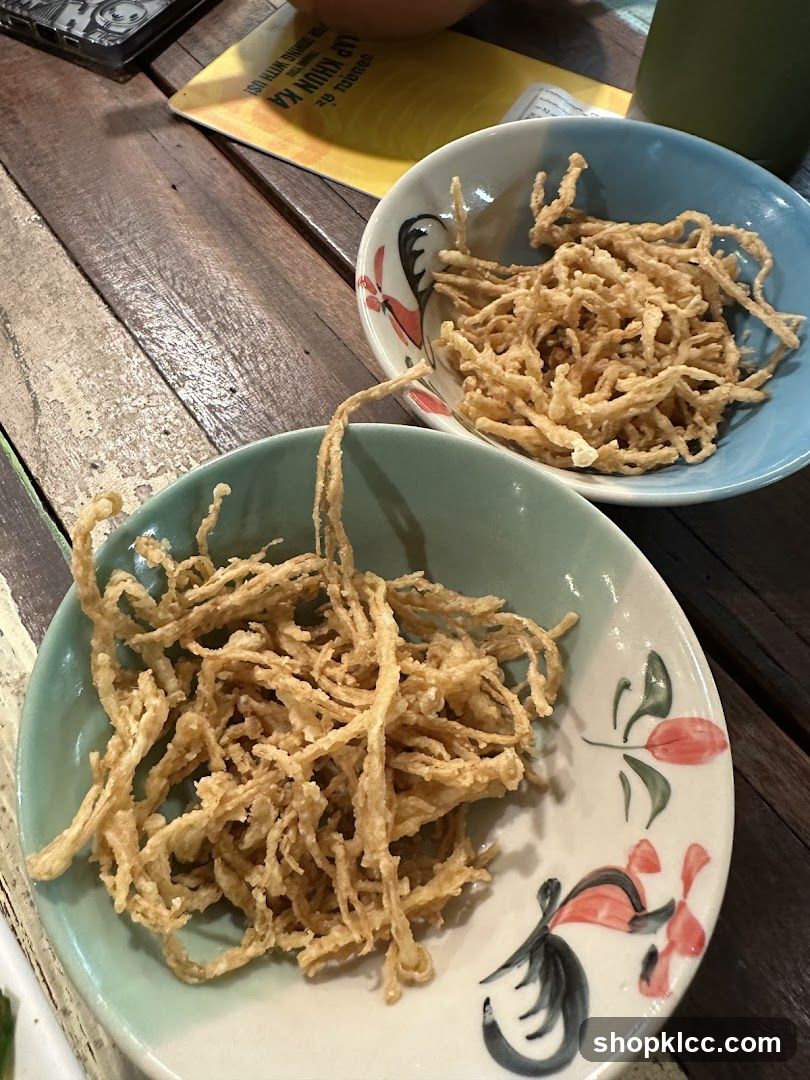 Fried Enoki Mushrooms