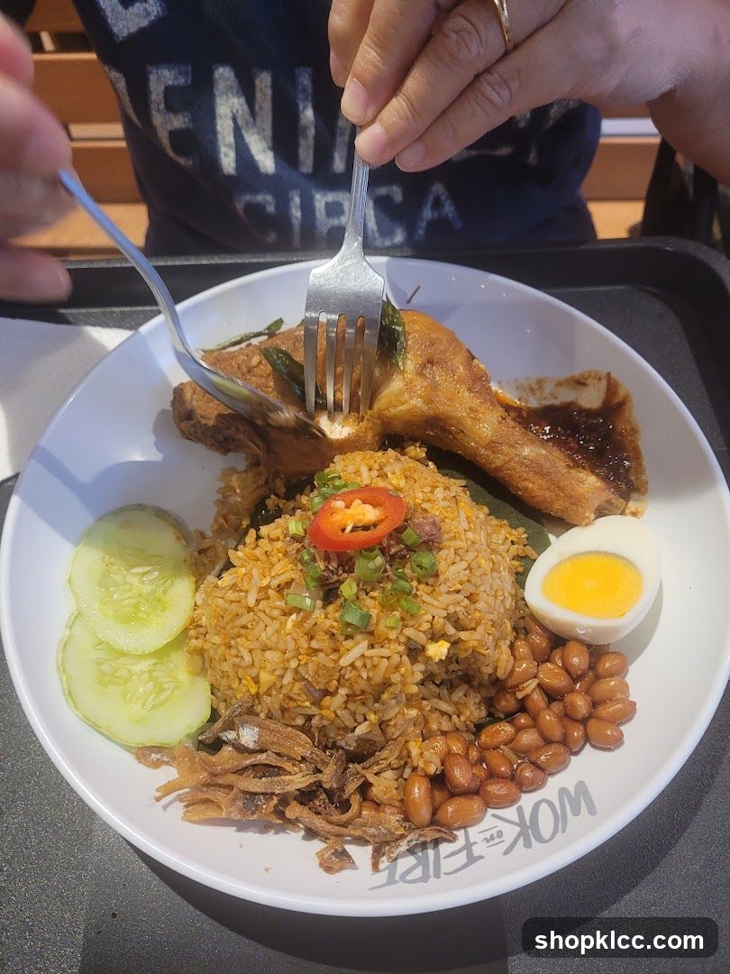 Nasi Lemak with Fried Chicken