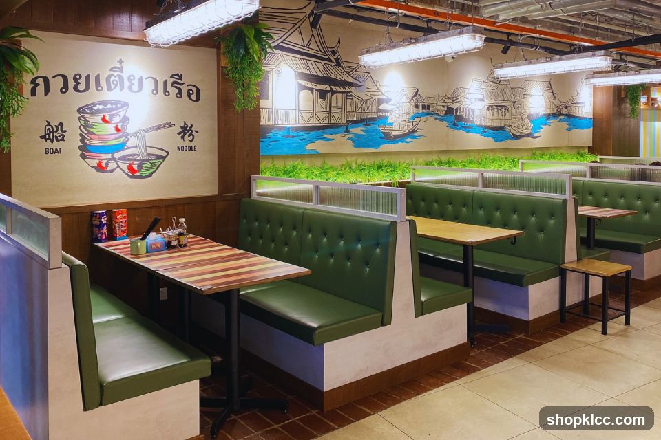 Restaurant Interior with Booth Seating