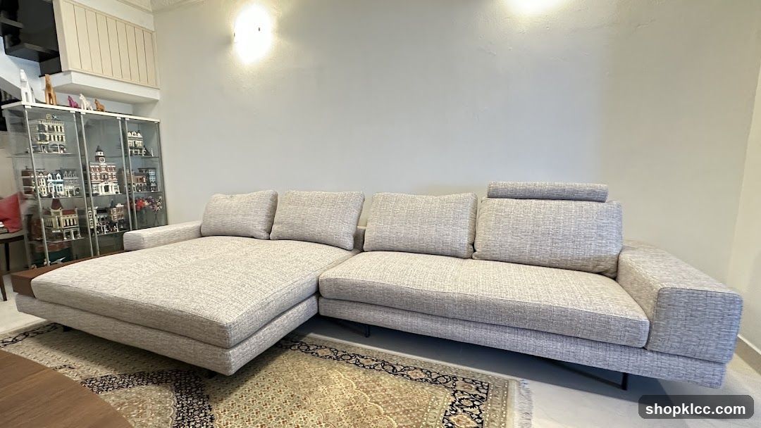 Sectional Sofa and Display Cabinets