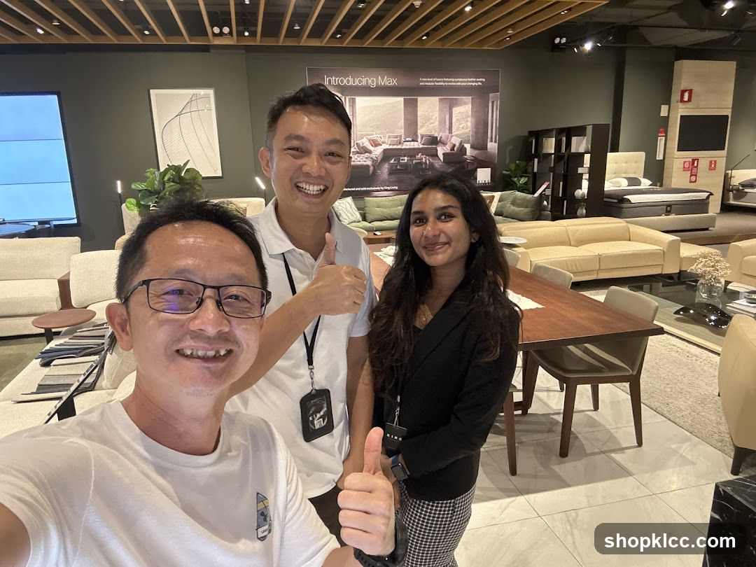 People in a furniture showroom