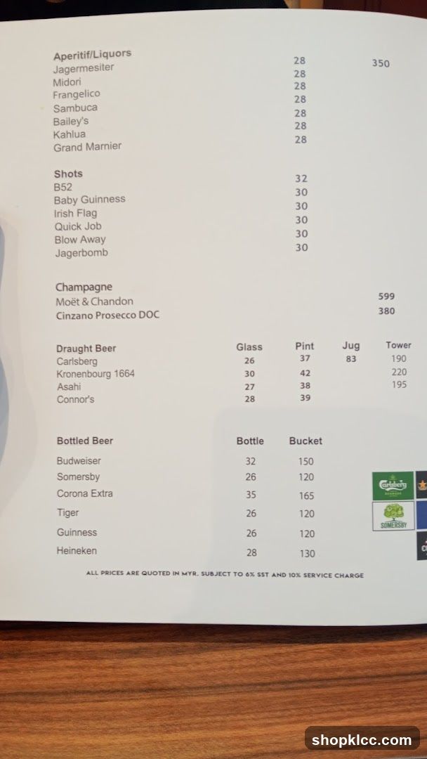 Drinks Menu