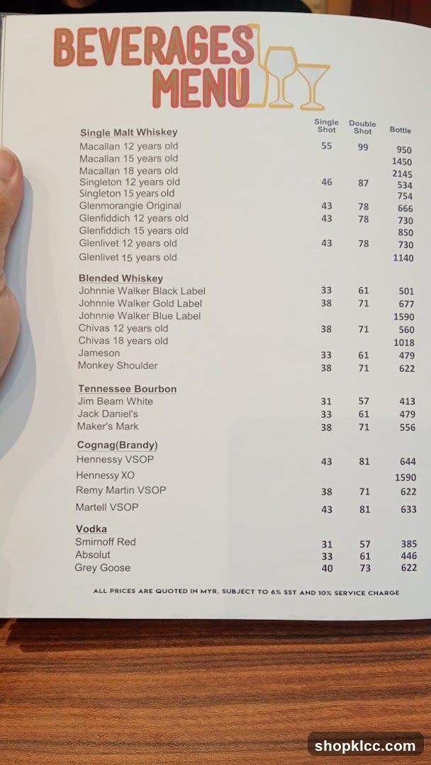 BEVERAGES MENU