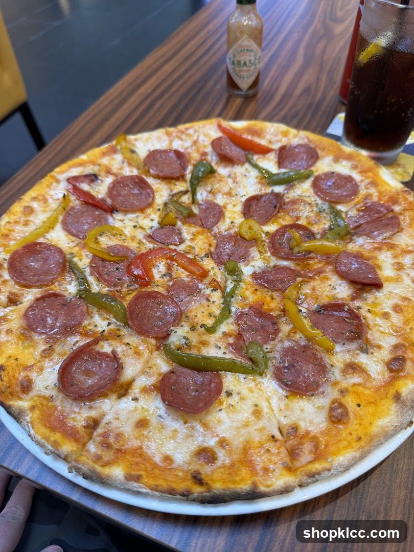 Pepperoni Pizza with Peppers