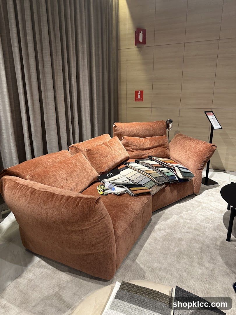Sofa with Fabric Swatches