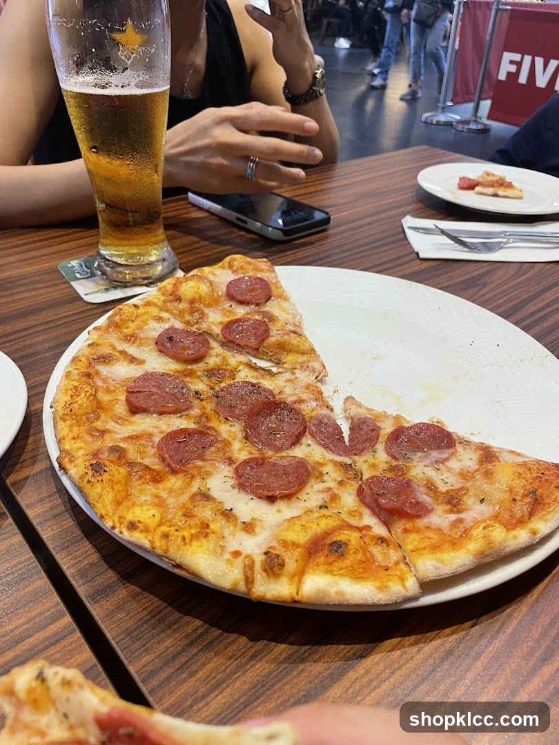 Pepperoni Pizza and Beer