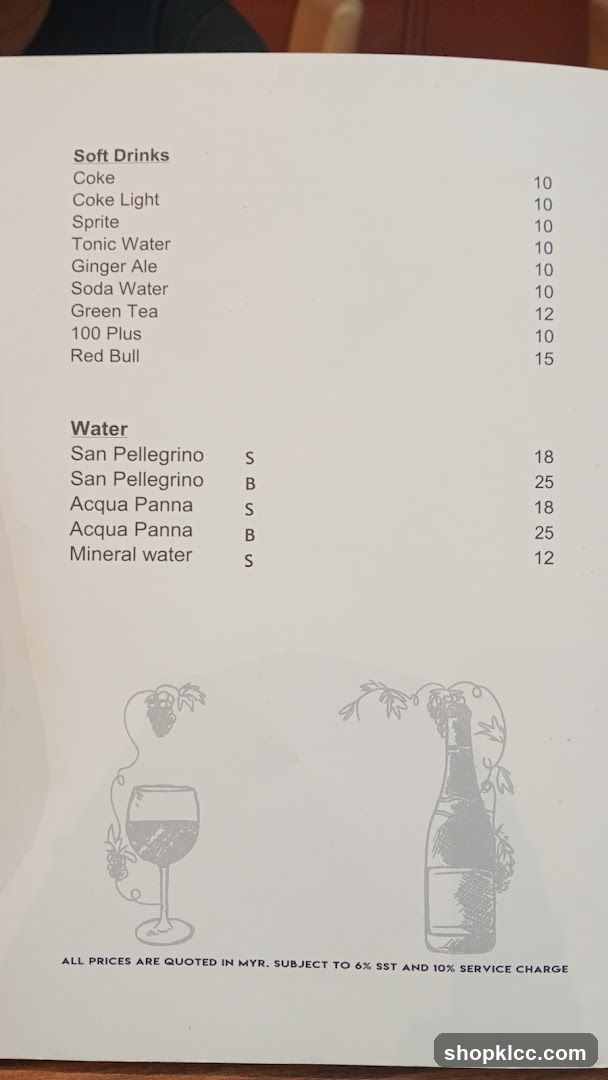 Drinks Menu