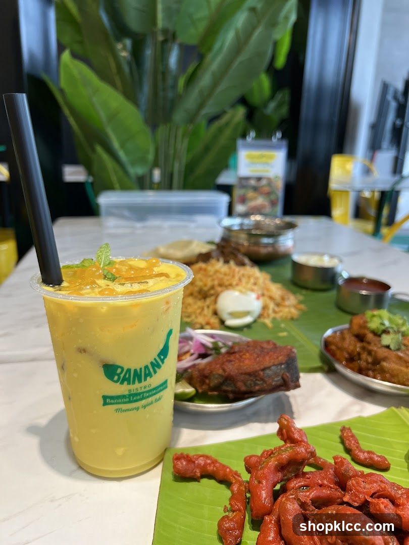 Indian Food Spread with Mango Lassi