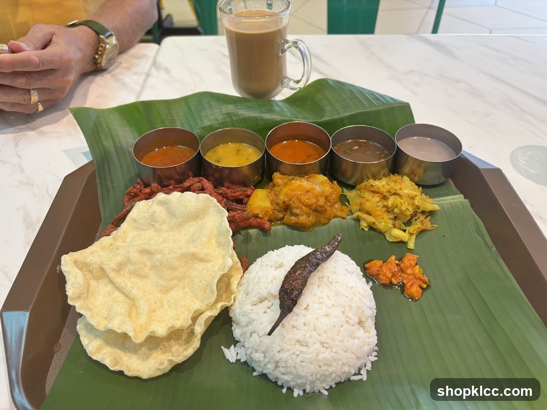 Indian Meal on Banana Leaf