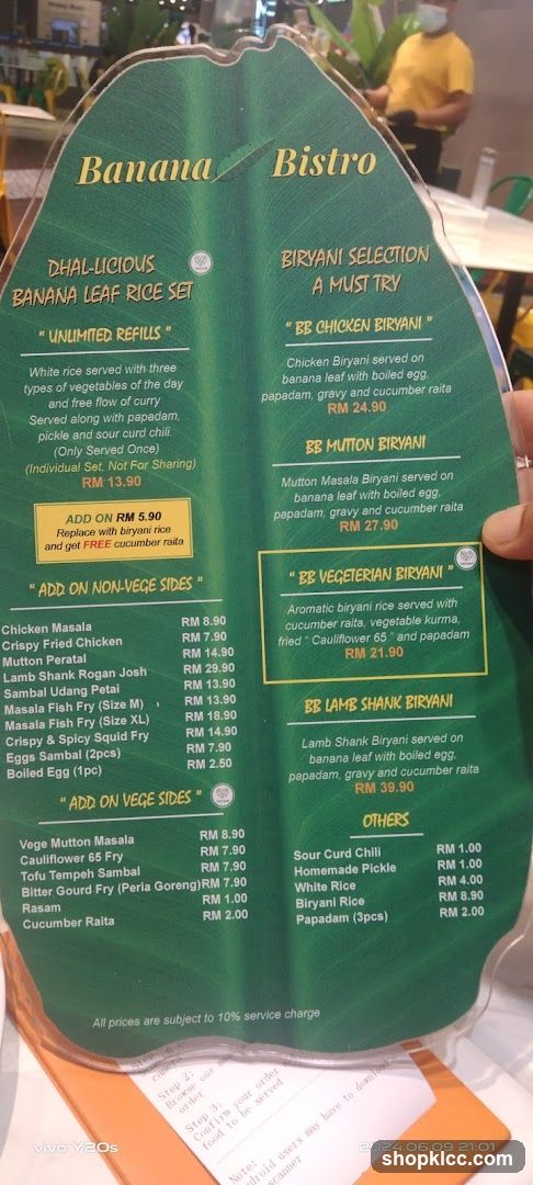 Banana Bistro Menu