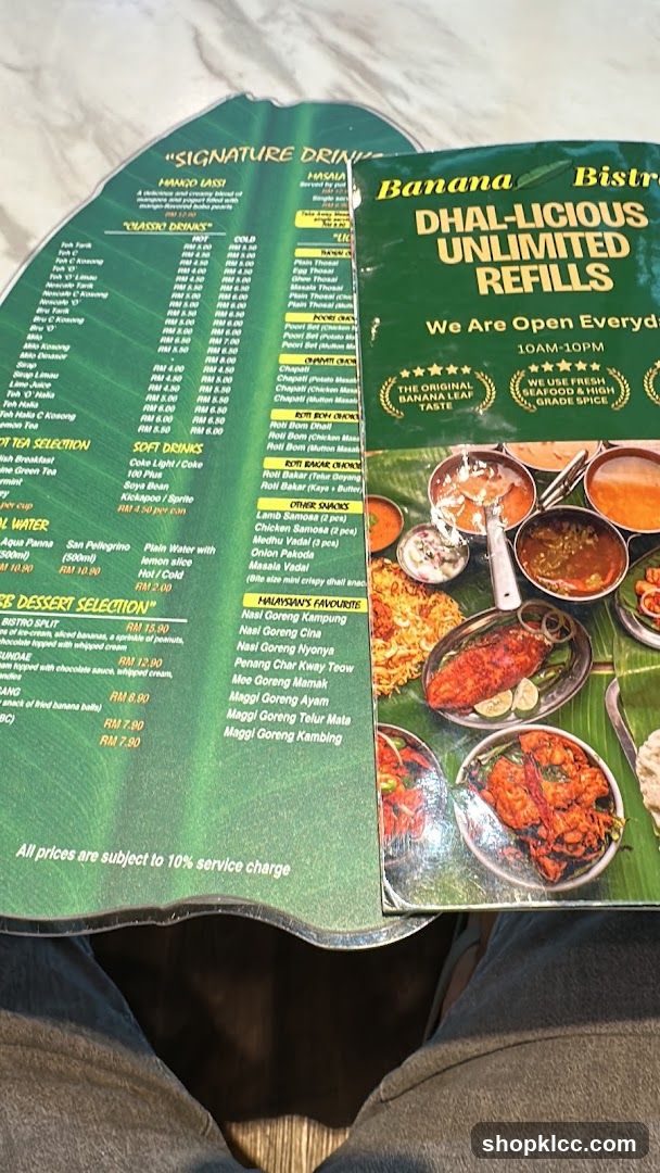 Banana Bistro Menu