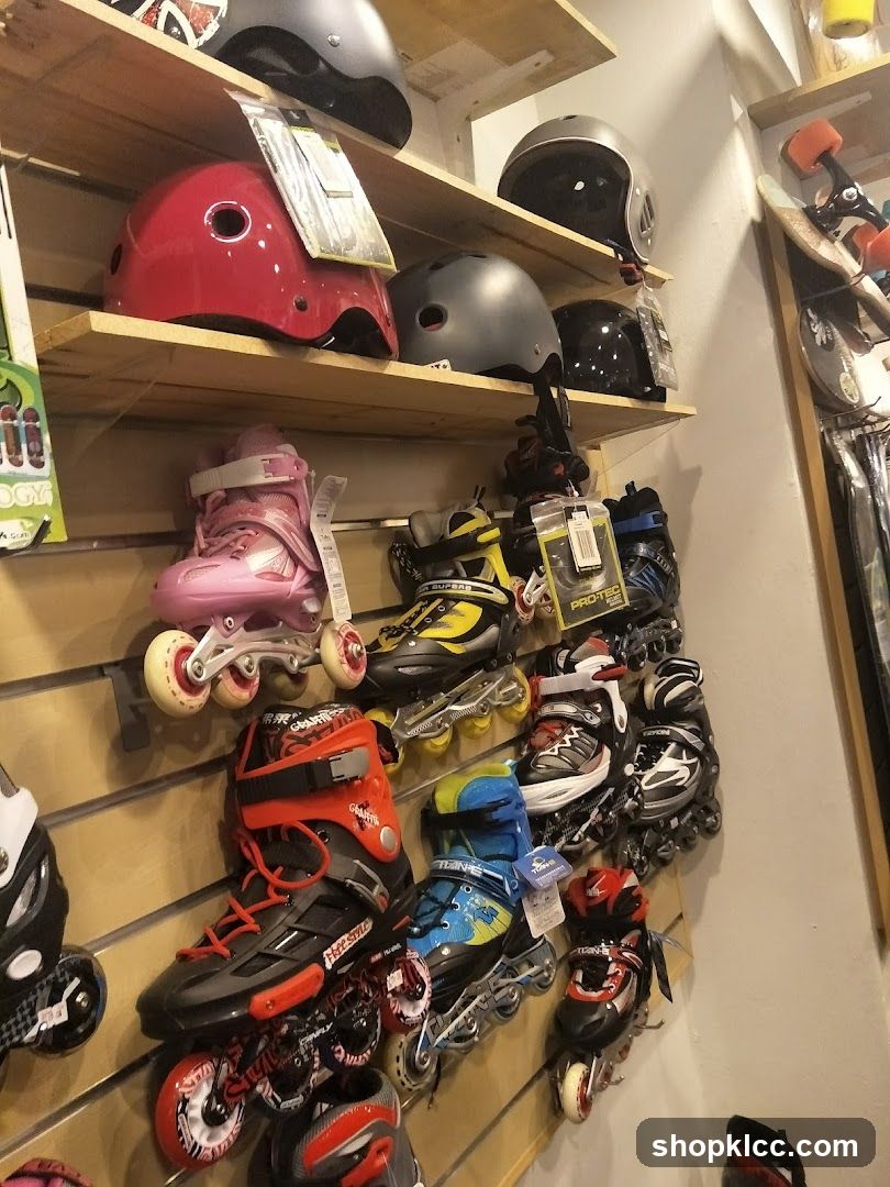 Helmets and Roller Skates Display