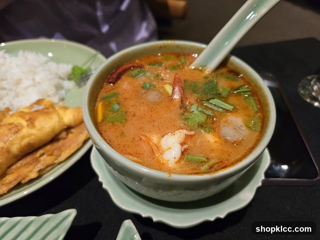 Tom Yum Soup with Rice and Omelet