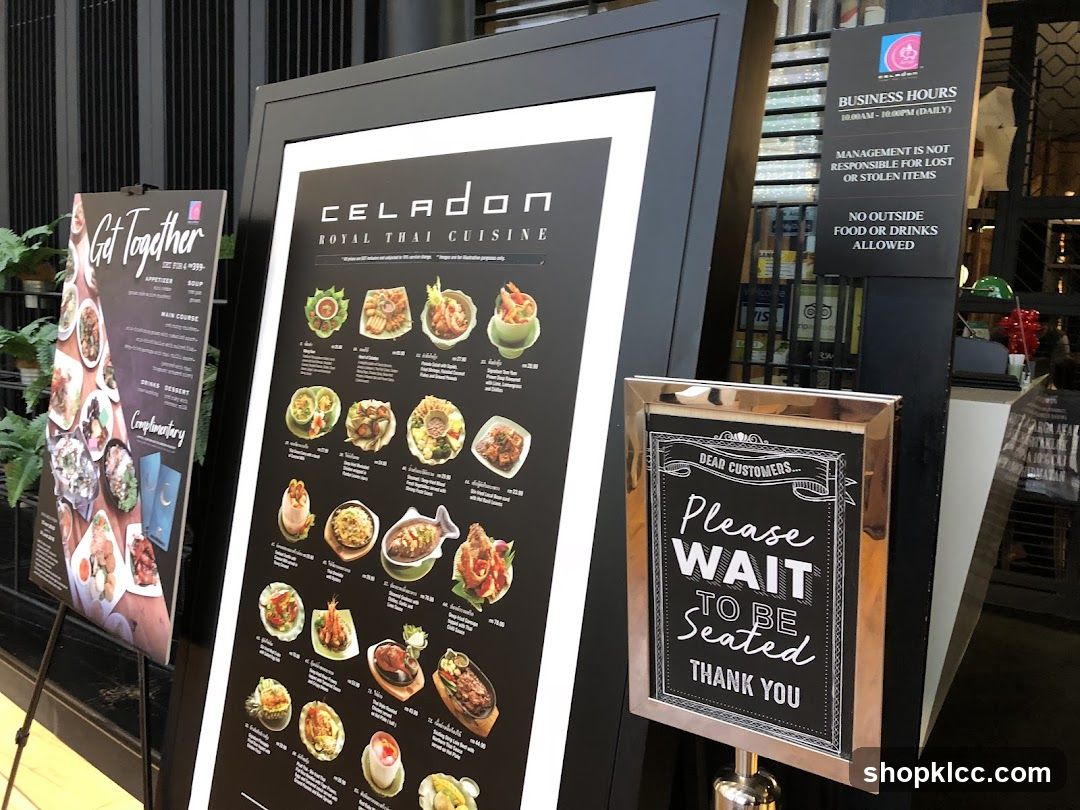 Restaurant Menu Display