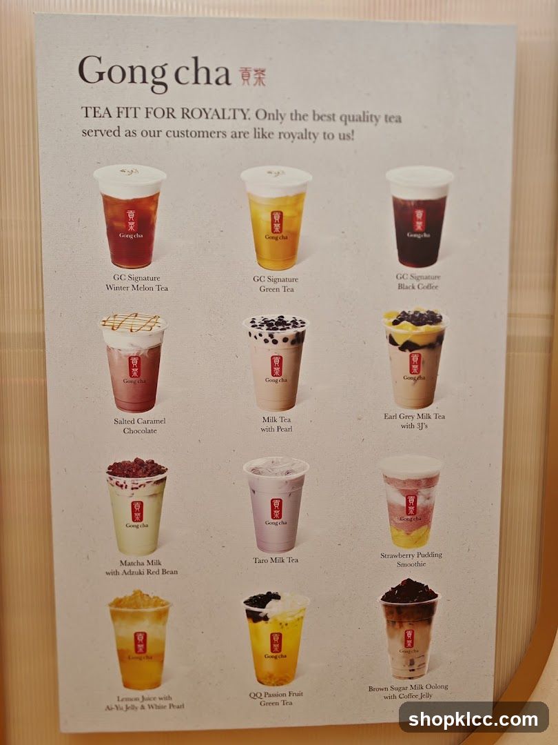 Gong cha Menu