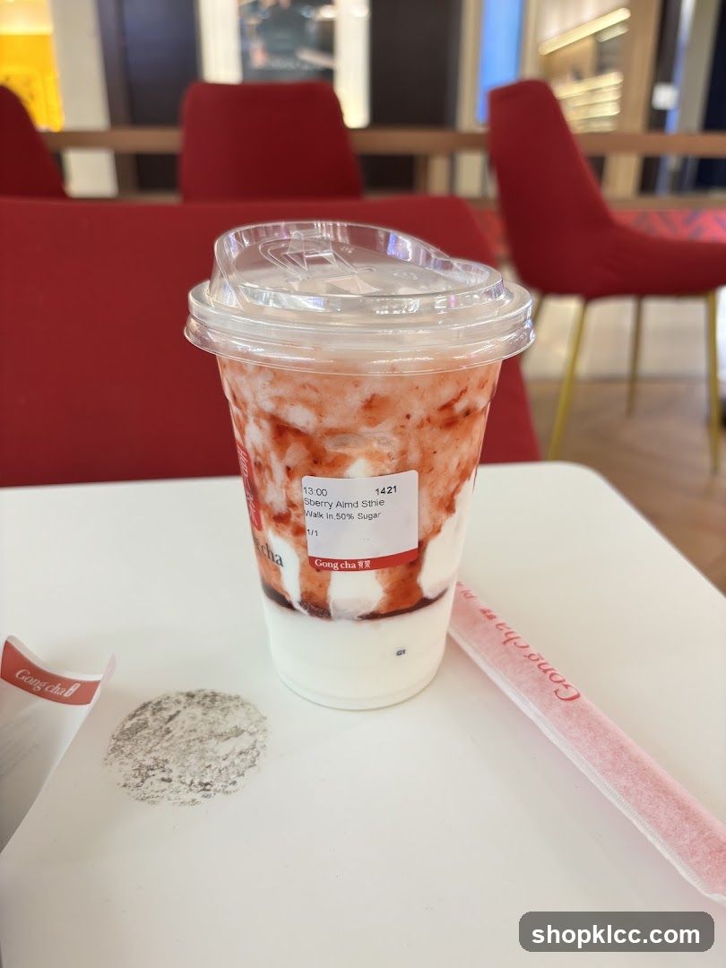 Strawberry Drink with Topping