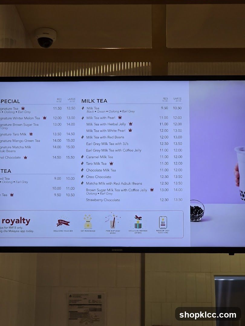 Milk Tea Menu