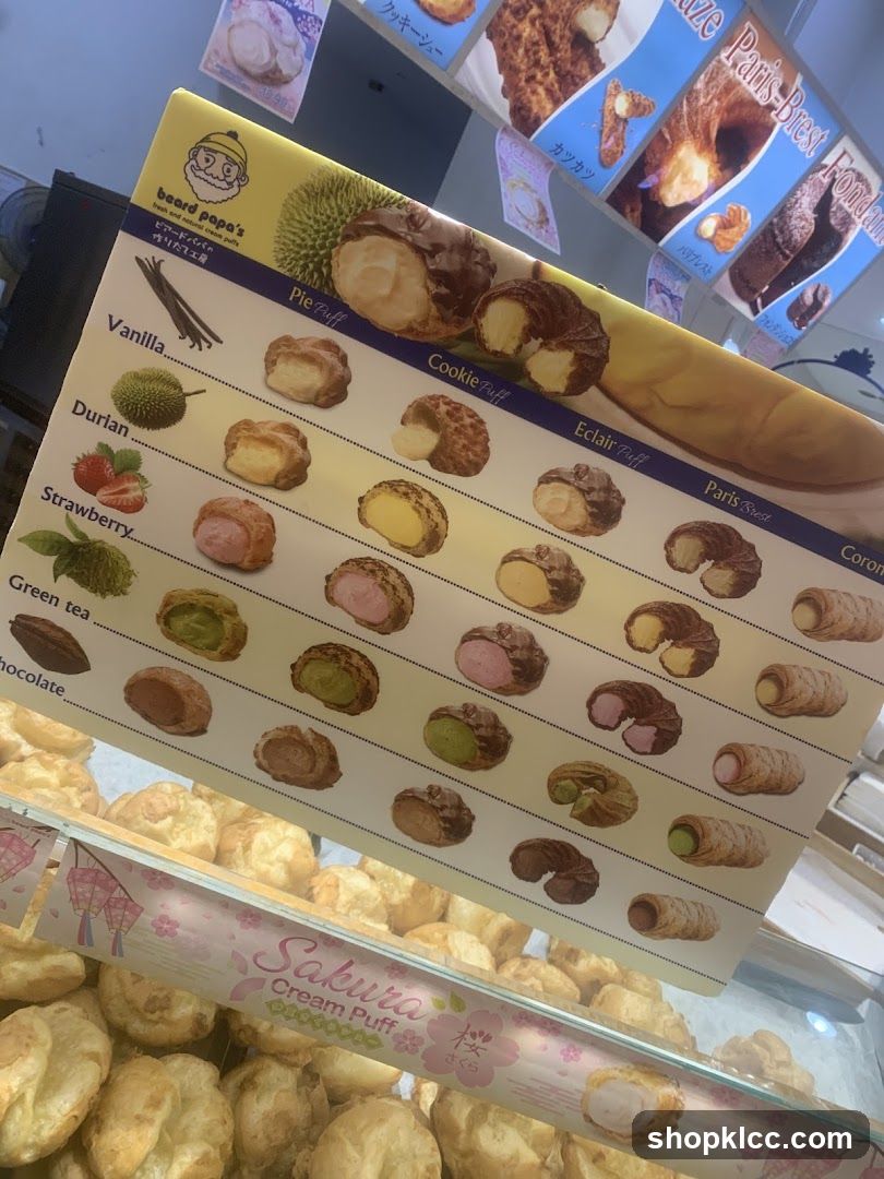 Beard Papa's Cream Puffs Menu