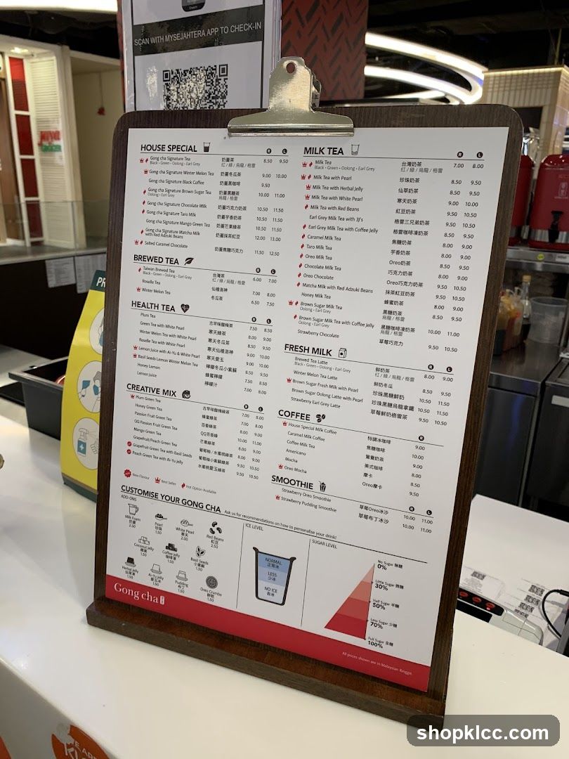 Gong Cha Menu
