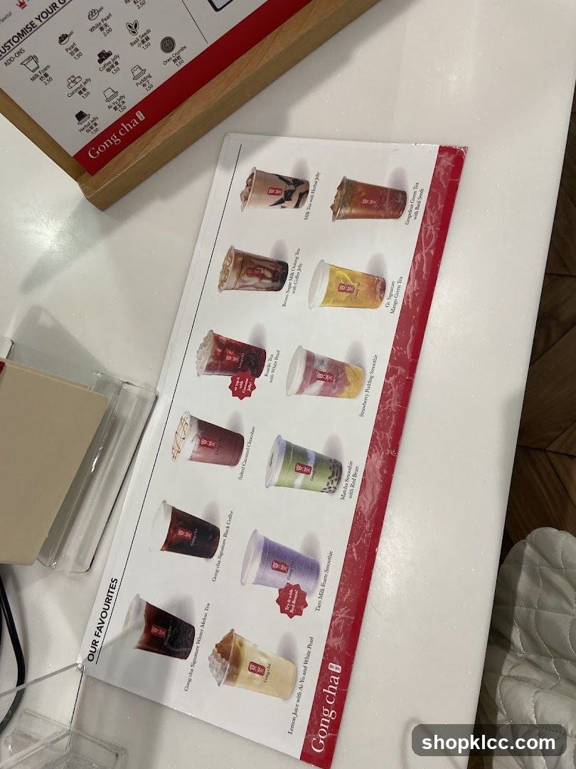 Gong Cha Menu