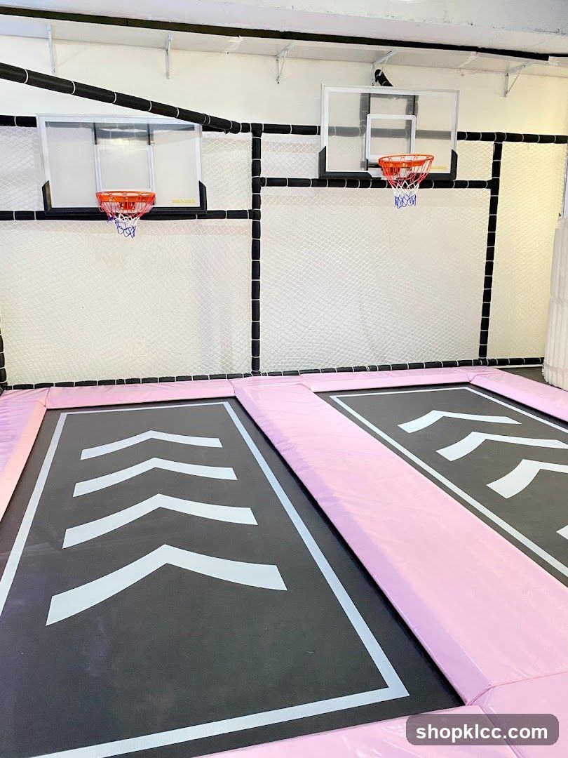 Trampoline Park with Basketball Hoops