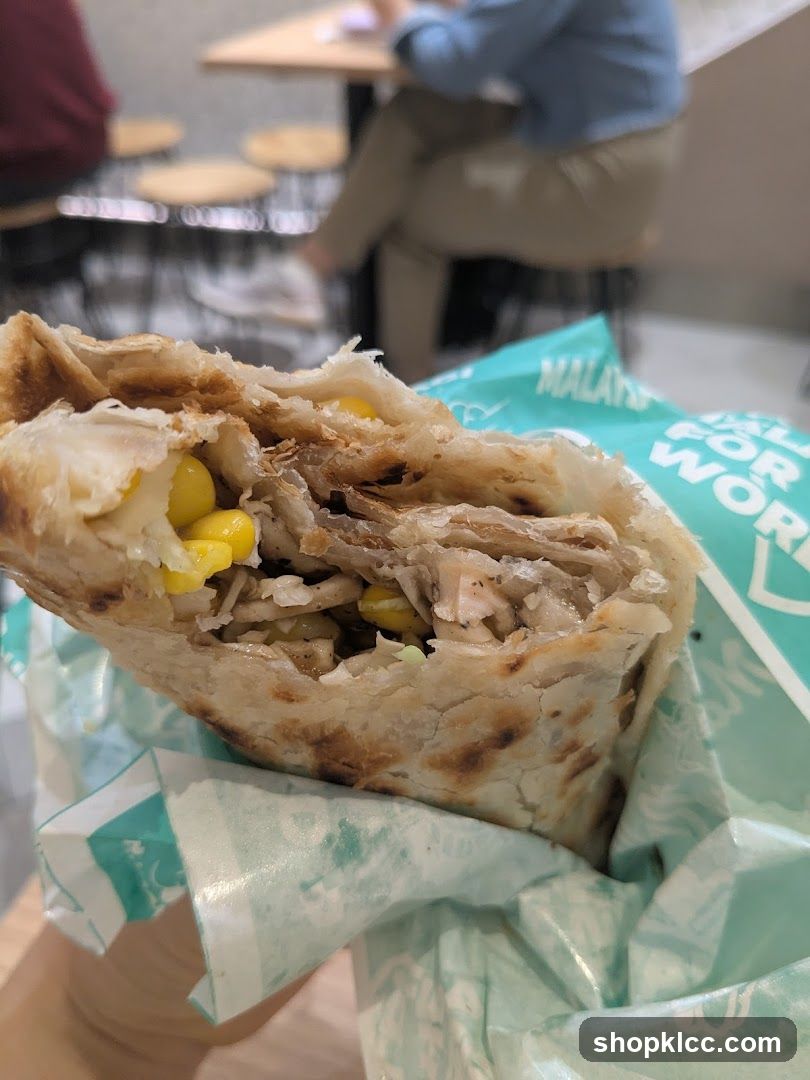Roti Wrap with Corn and Chicken