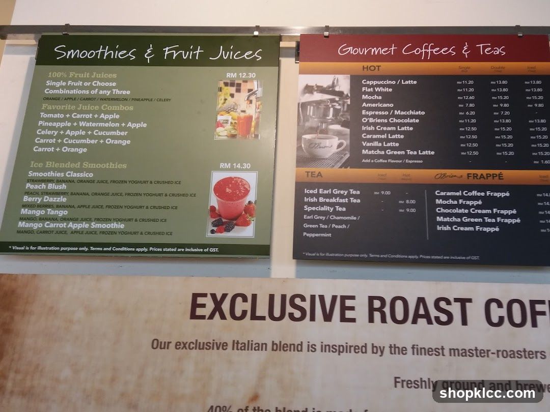 Smoothies & Fruit Juices, Gourmet Coffees & Teas