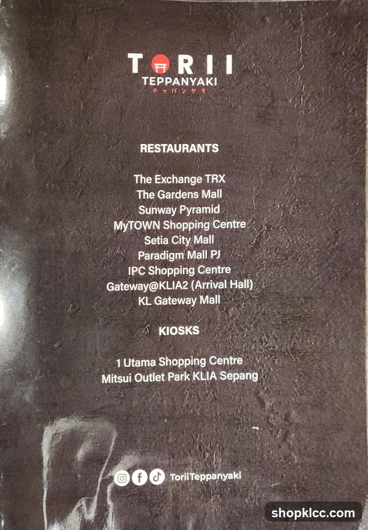 Torii Teppanyaki Locations