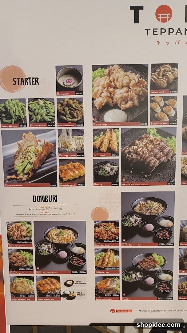 Teppan Menu