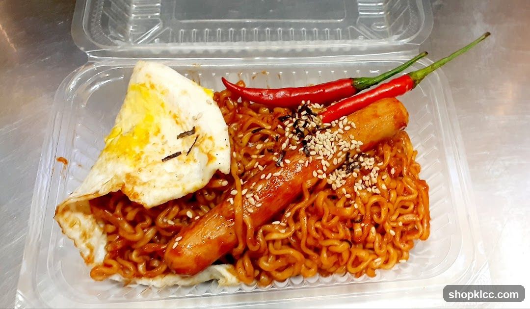 Spicy Noodles with Sausage and Egg