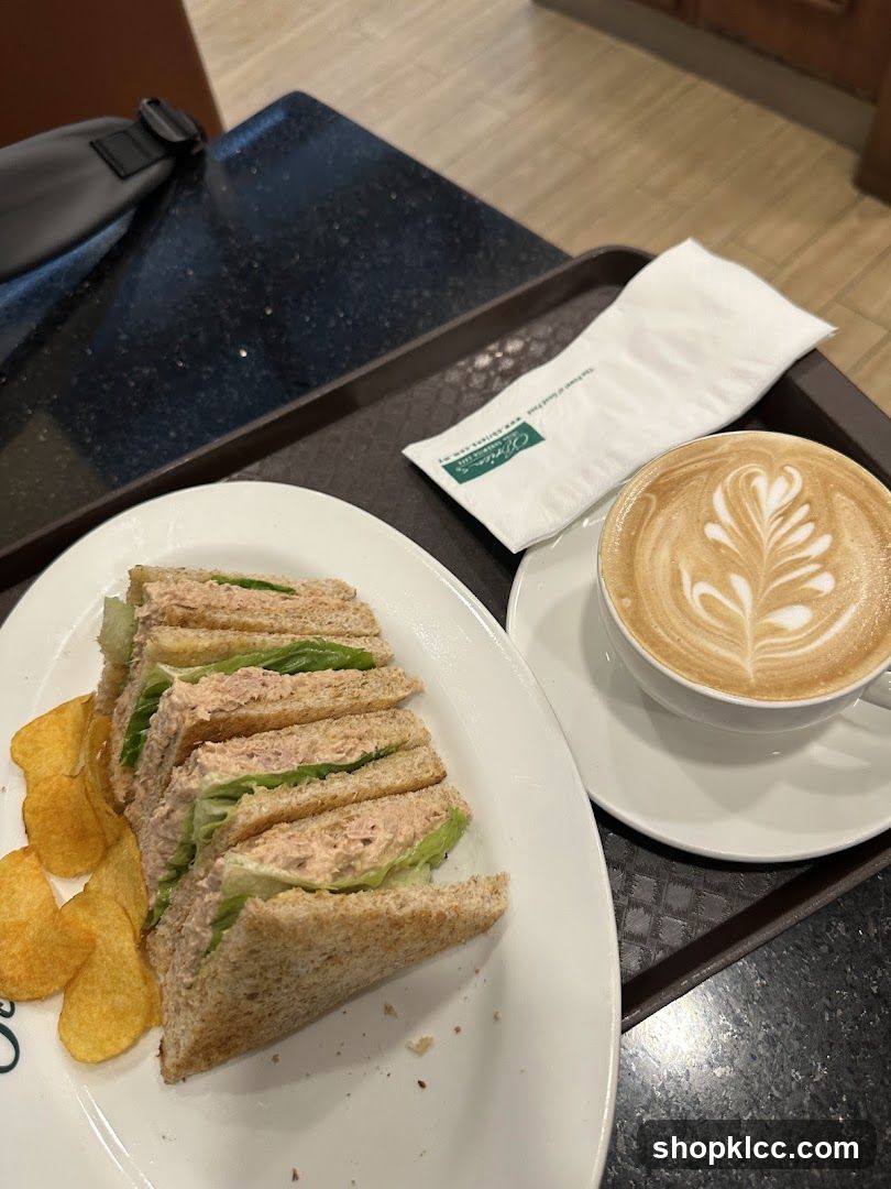 Tuna Sandwich and Latte