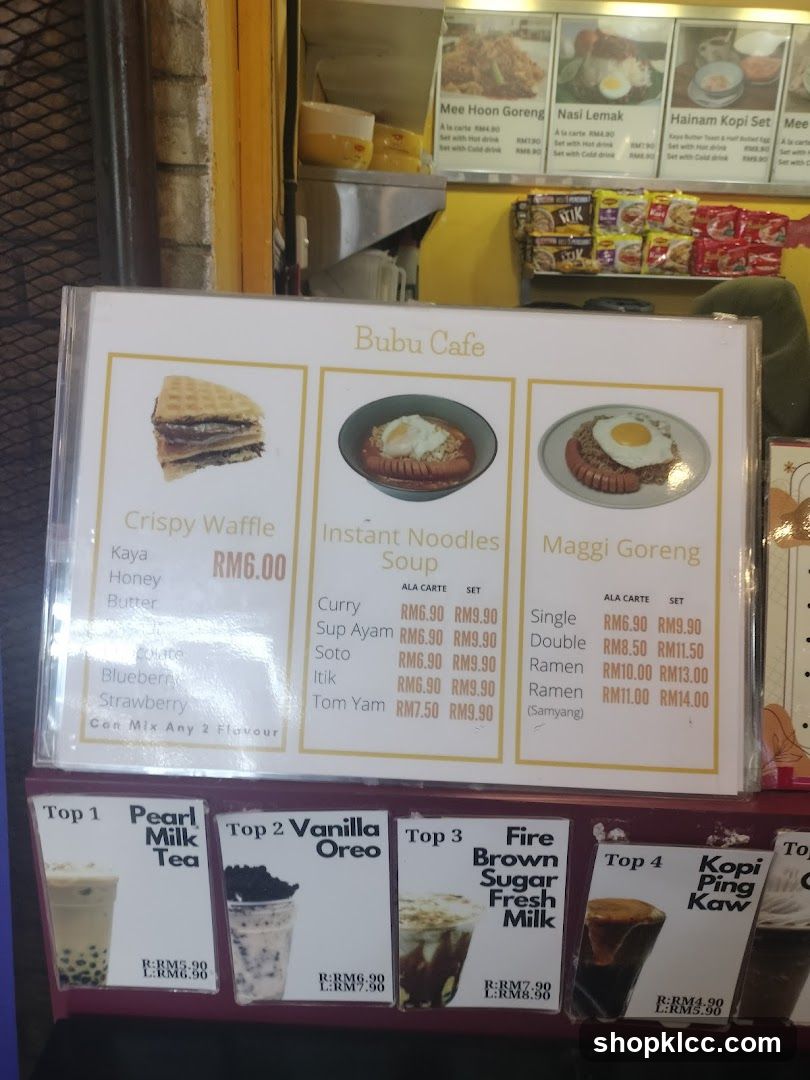 Bubu Cafe Menu
