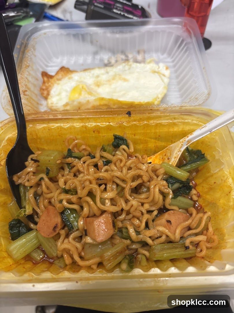 Noodles and Fried Egg
