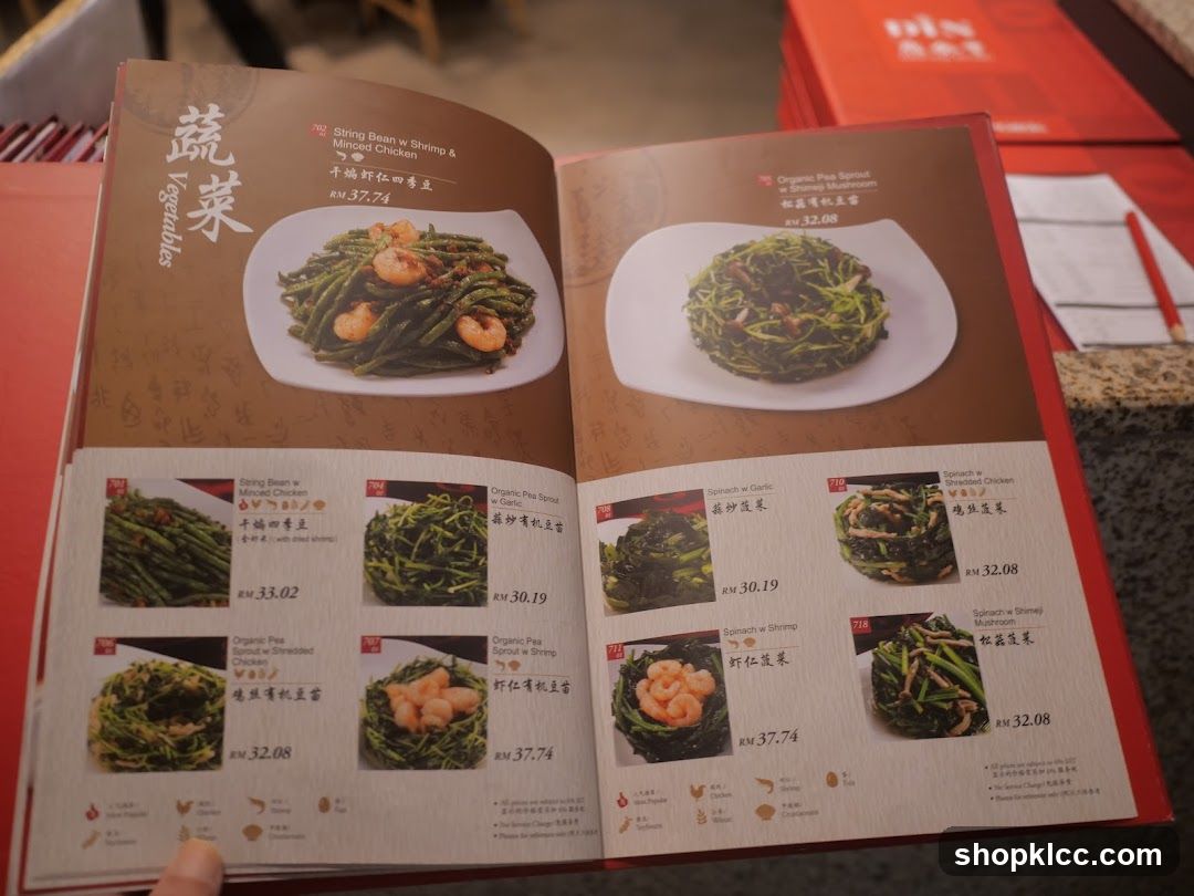 Vegetables Menu