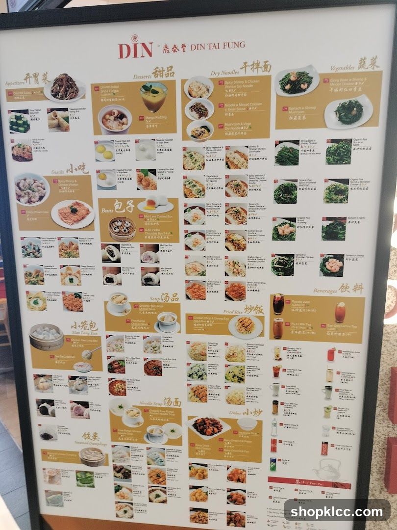 Din Tai Fung Menu