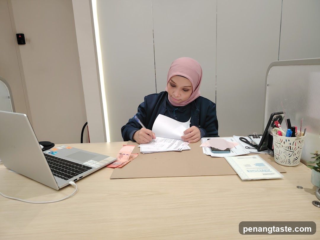 Woman working at a desk