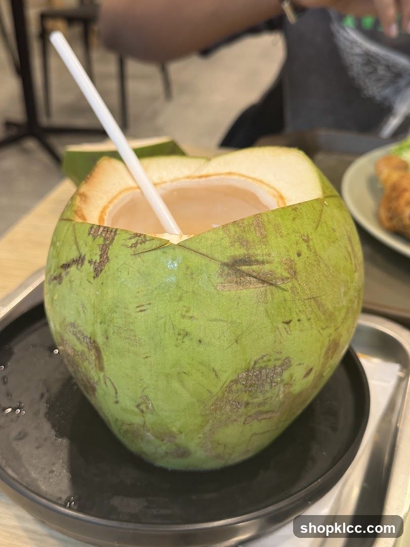 Coconut drink at a café