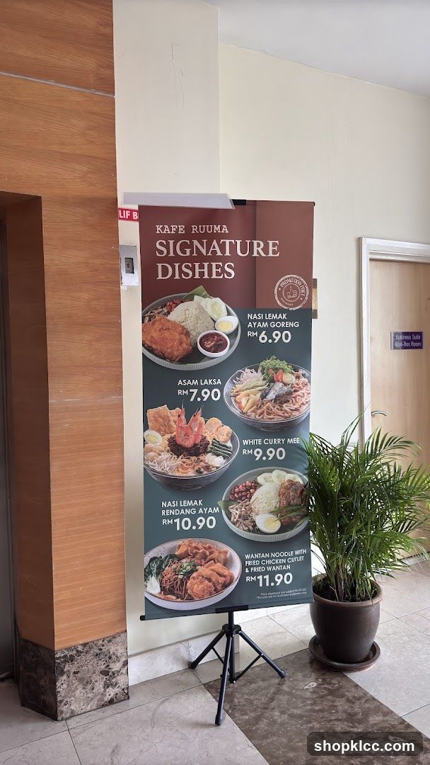 Kafe Rumah Signature Dishes Menu Board