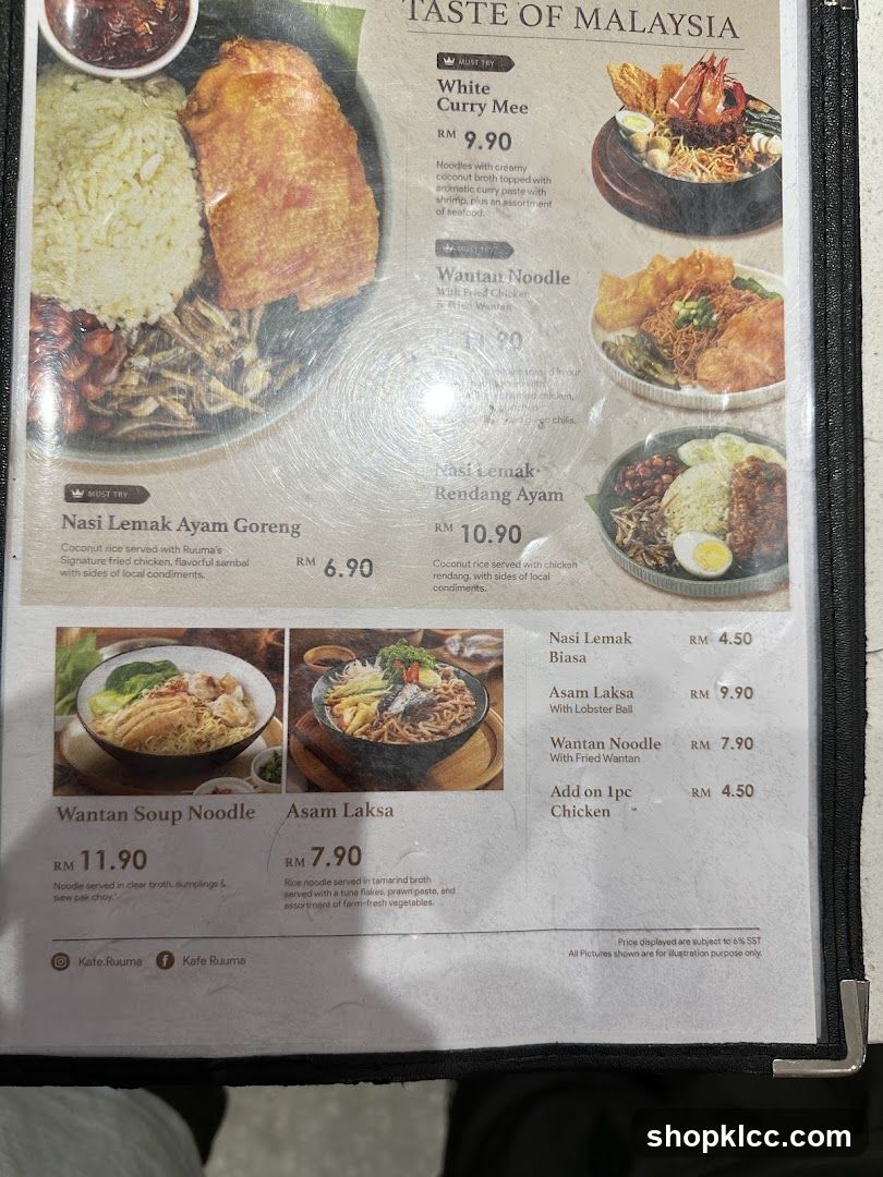 Taste of Malaysia Menu