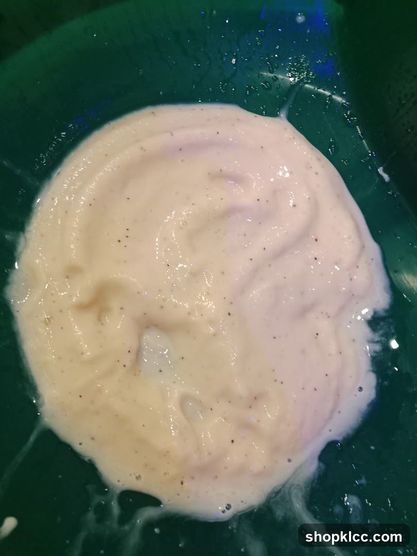 Creamy dessert in a green bowl